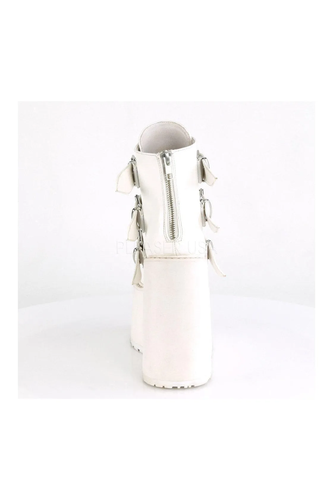 SWING-105 Demonia Platform Pump | White Faux Leather
