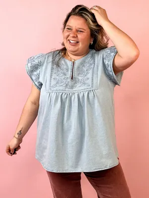 The Aria Top - Light Blue
