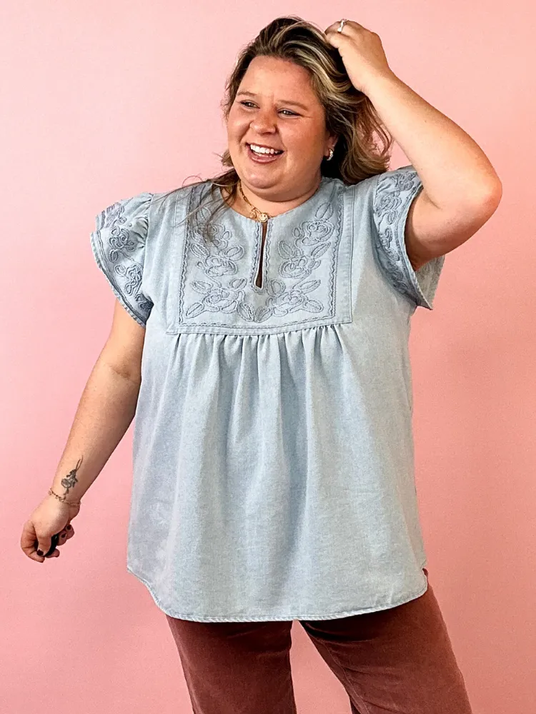 The Aria Top - Light Blue