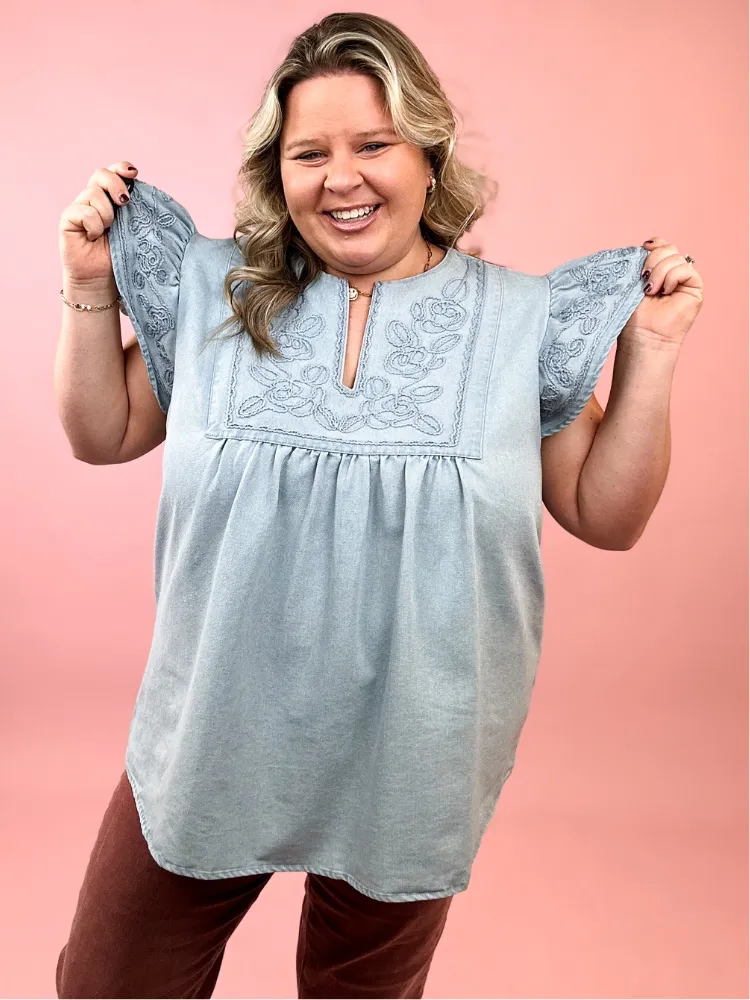 The Aria Top - Light Blue
