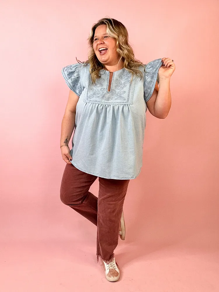 The Aria Top - Light Blue