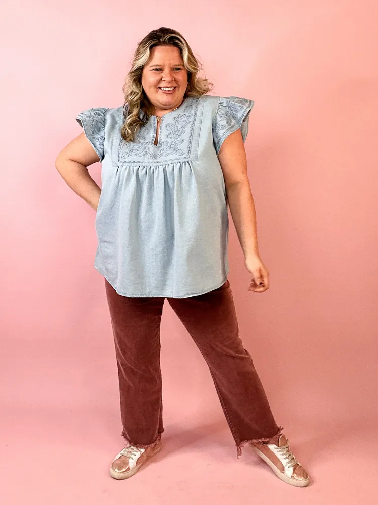 The Aria Top - Light Blue