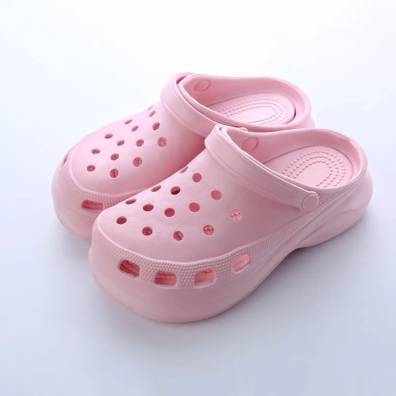 Thick bottom hollow slippers KF82078