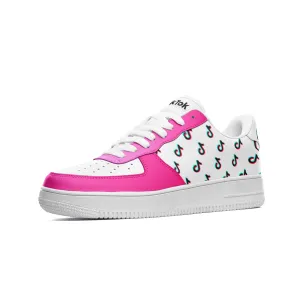TikTok Unisex Low Top Leather Sneakers - Pink