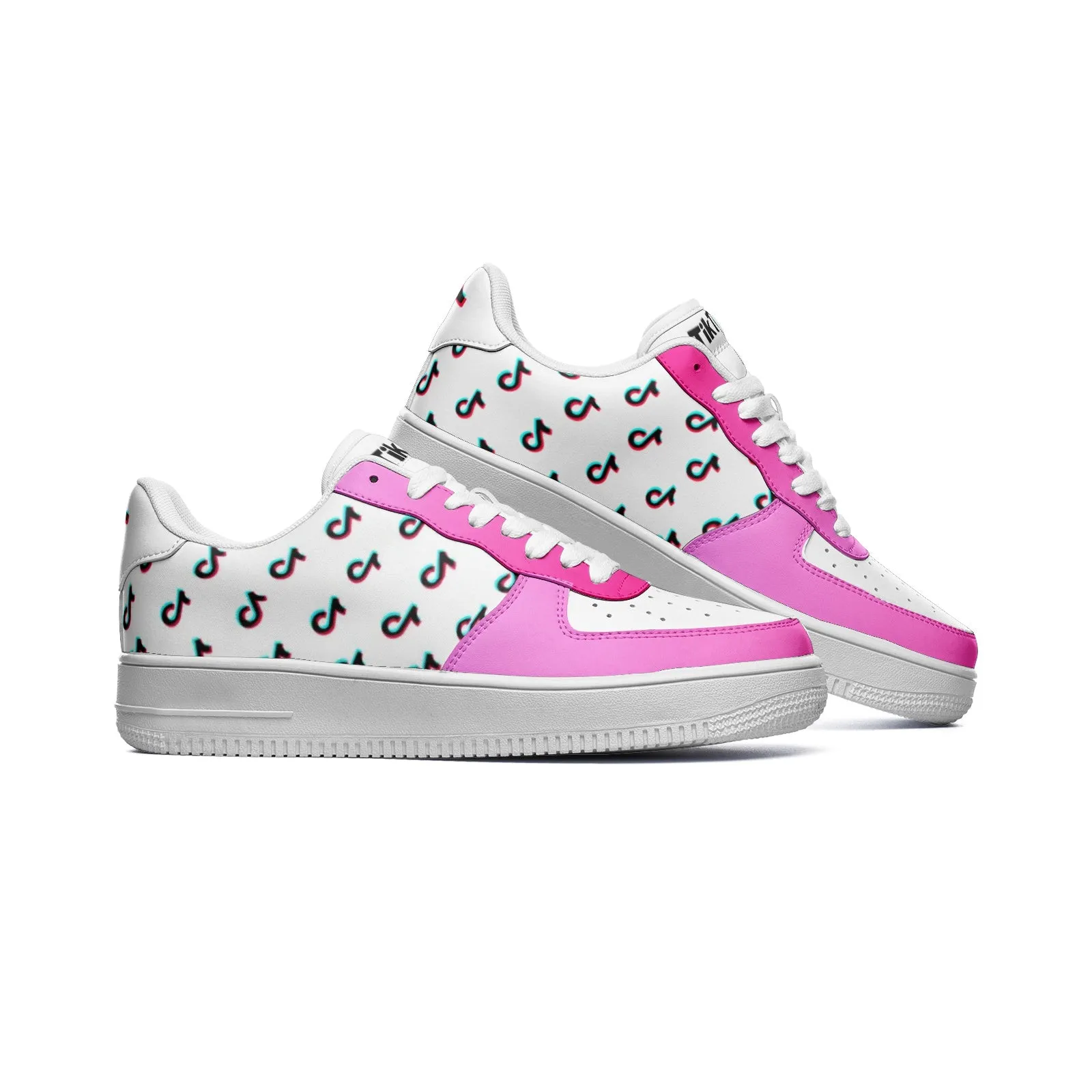 TikTok Unisex Low Top Leather Sneakers - Pink