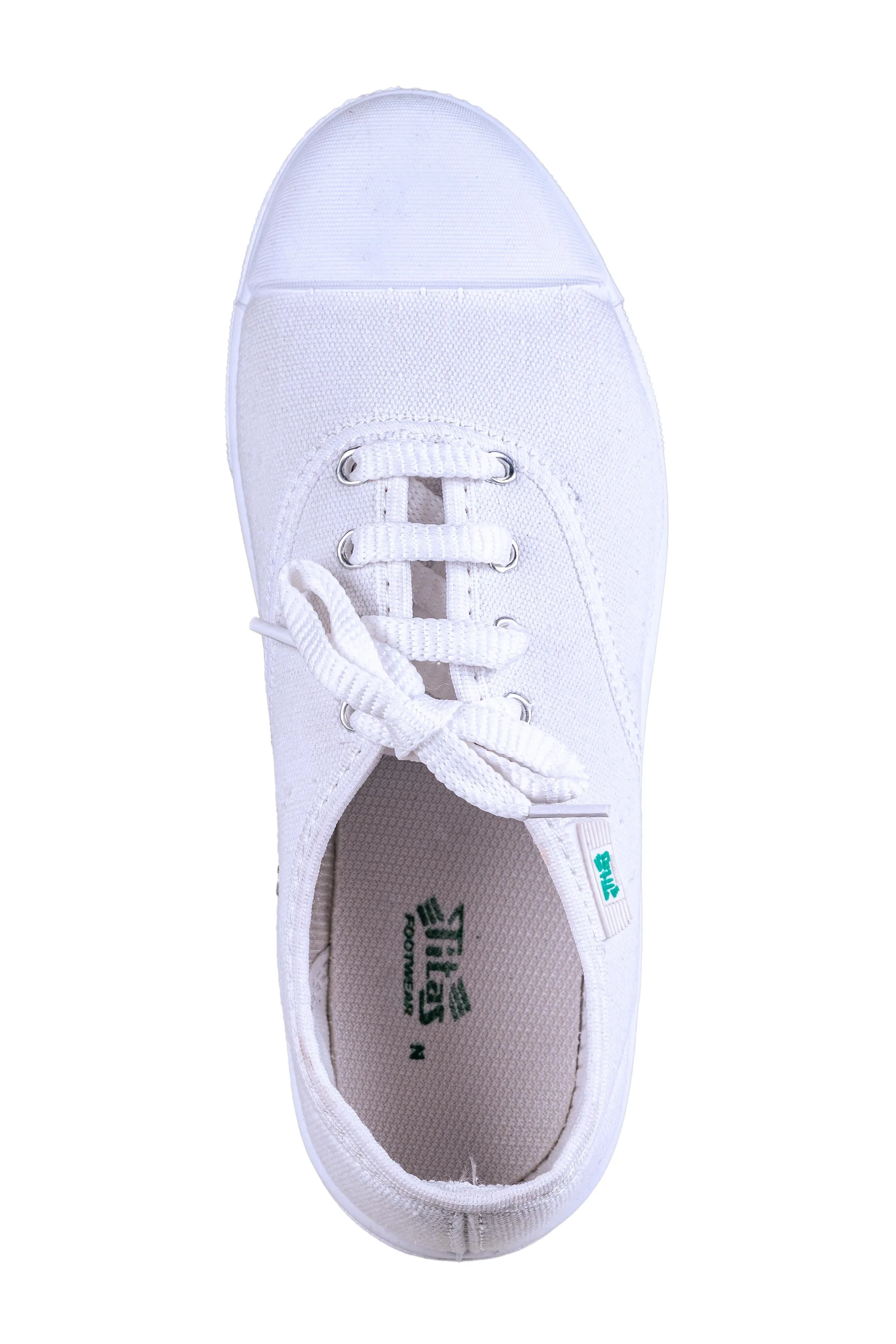 Titas Children White Canvas School Shoe (9 Years & above Children)(True Comfort)