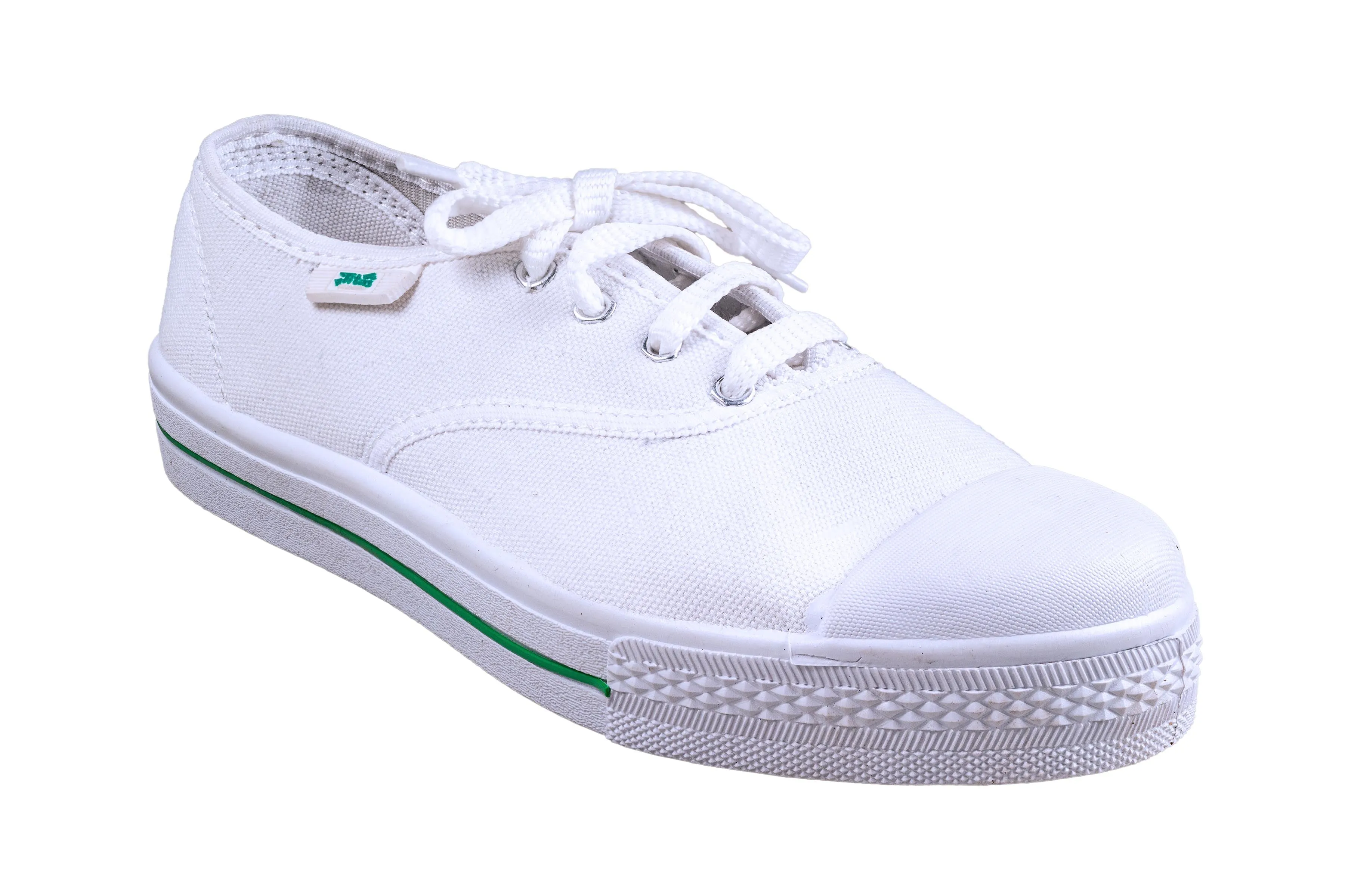 Titas Children White Canvas School Shoe (9 Years & above Children)(True Comfort)
