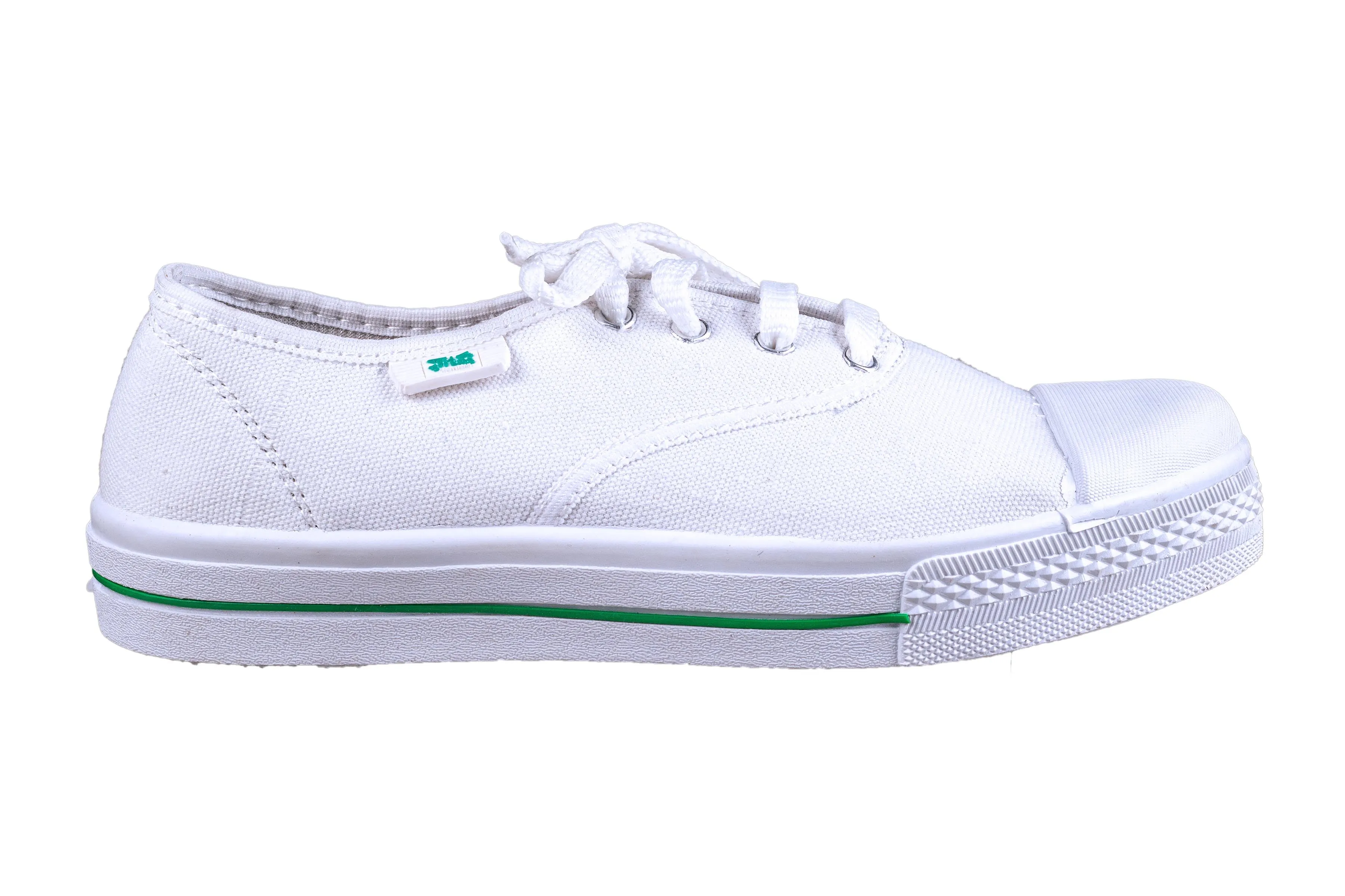 Titas Children White Canvas School Shoe (9 Years & above Children)(True Comfort)