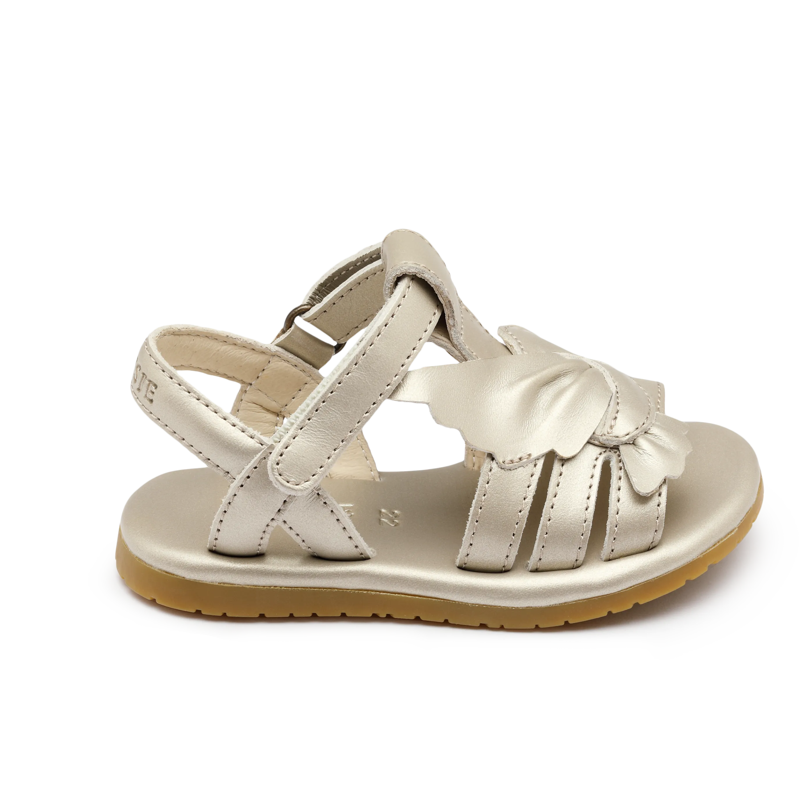 Tiyola Sandals | Dove | Off White Metallic Leather