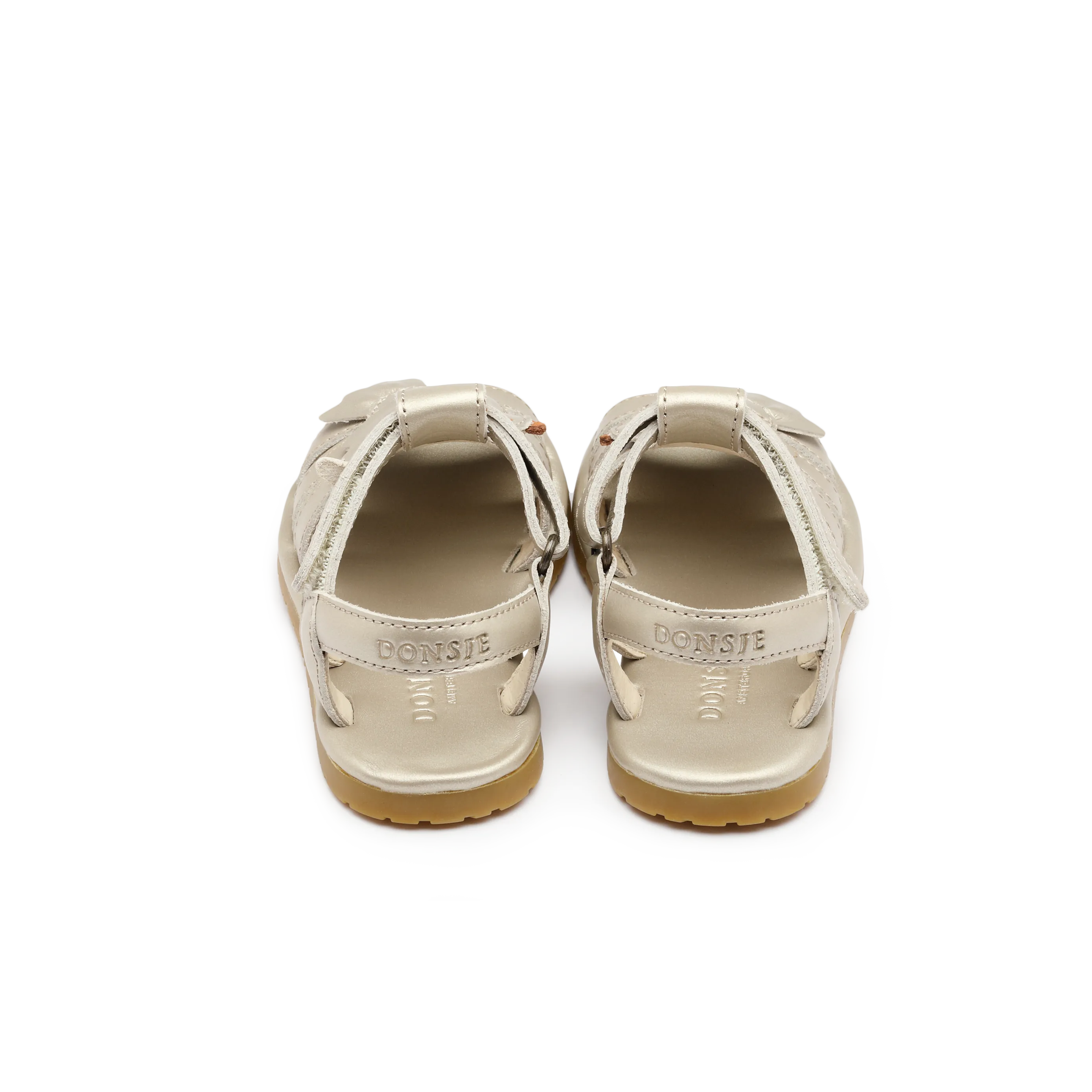 Tiyola Sandals | Dove | Off White Metallic Leather
