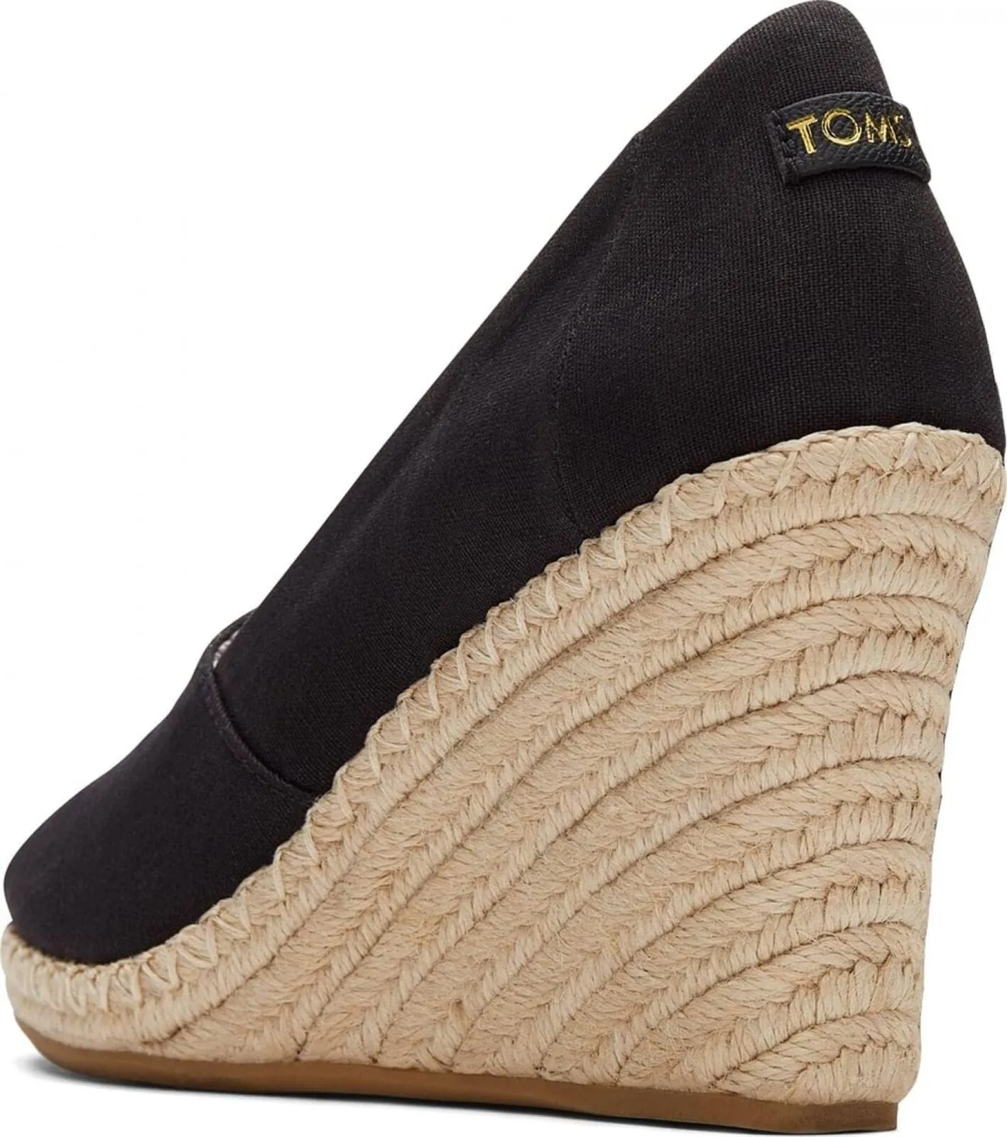 Toms Women's Michelle Wedge Sandal 10017901 Black Canvas 6.5M