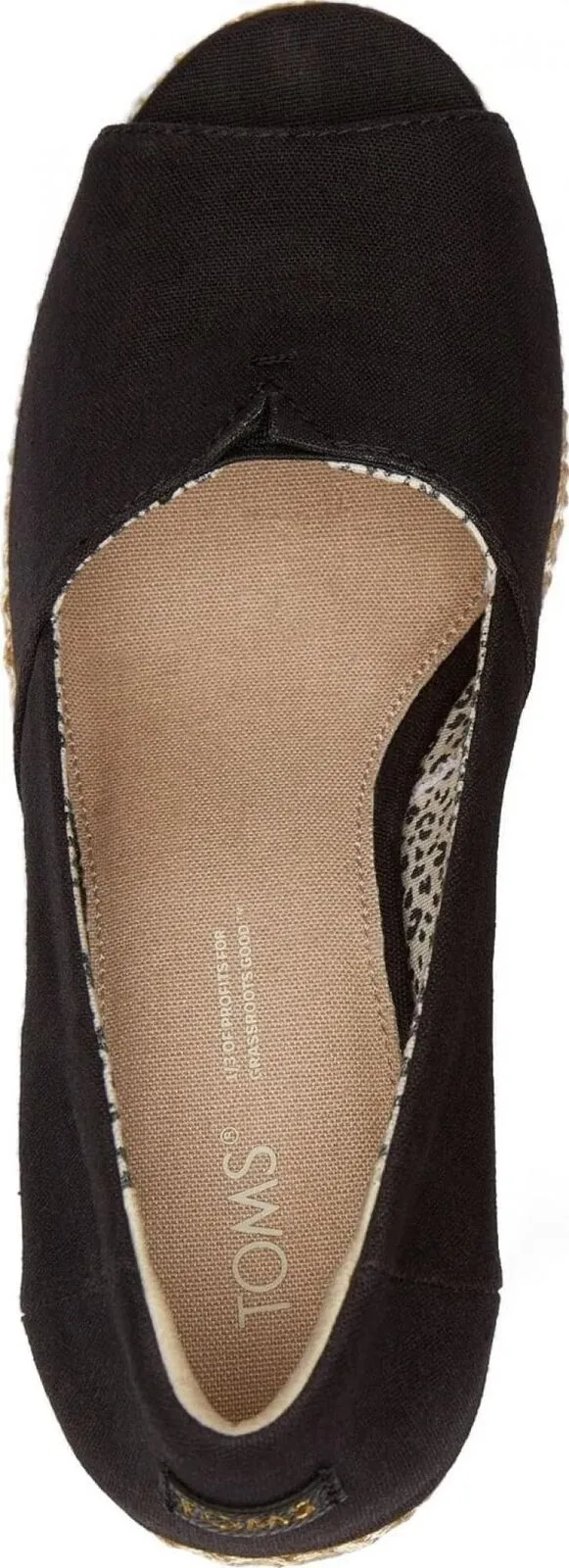 Toms Women's Michelle Wedge Sandal 10017901 Black Canvas 6.5M