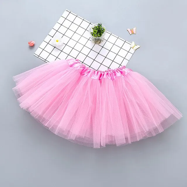Tulle Skirt for Girl 2020 Fashion Tutu Solid Short Mini Skirs Baby Girl Clothing Pink Dancing Ballet Girl Clothes Pettiskirt Kid