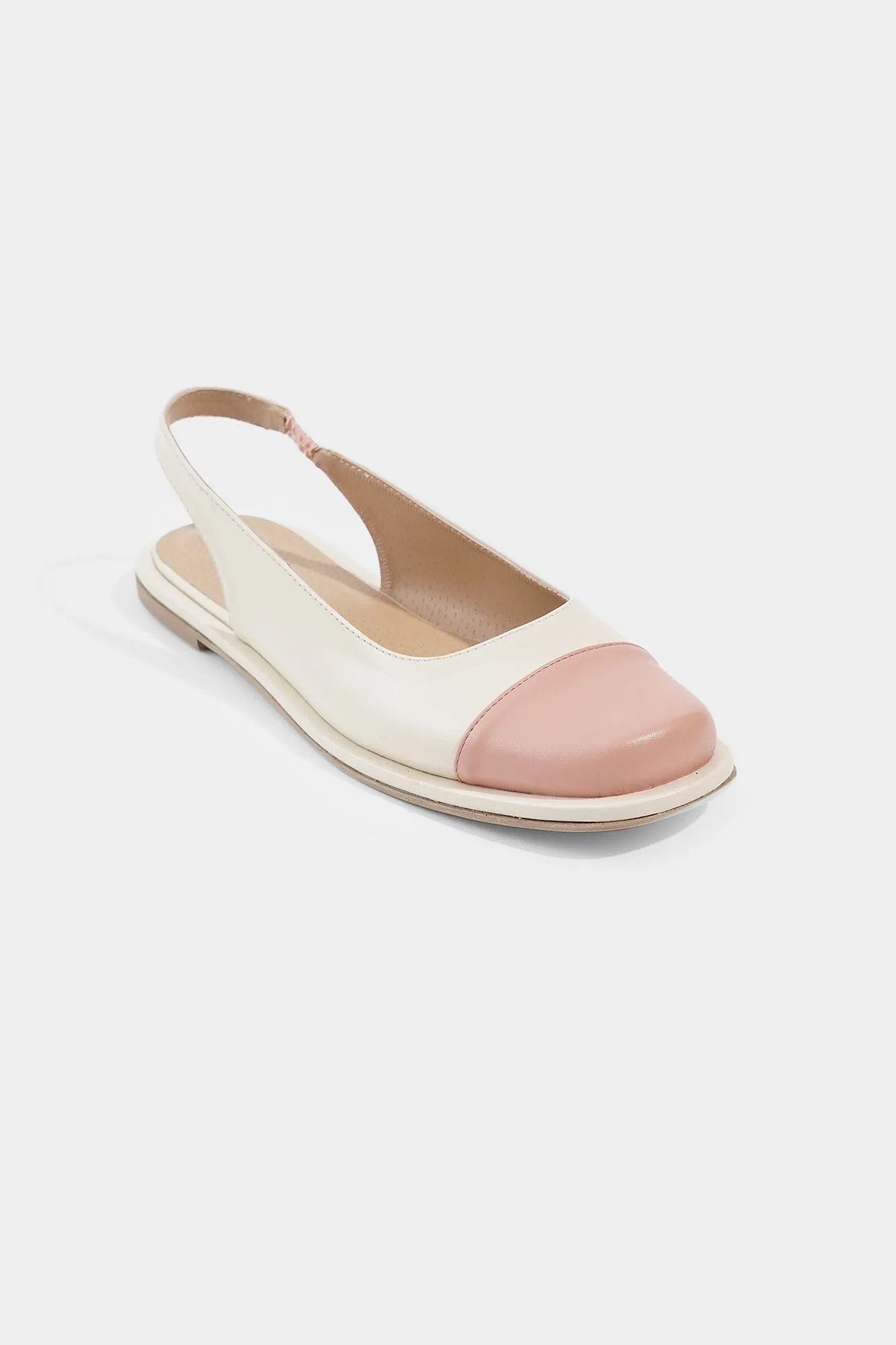Two-toned Slingback Square Toe Sandals