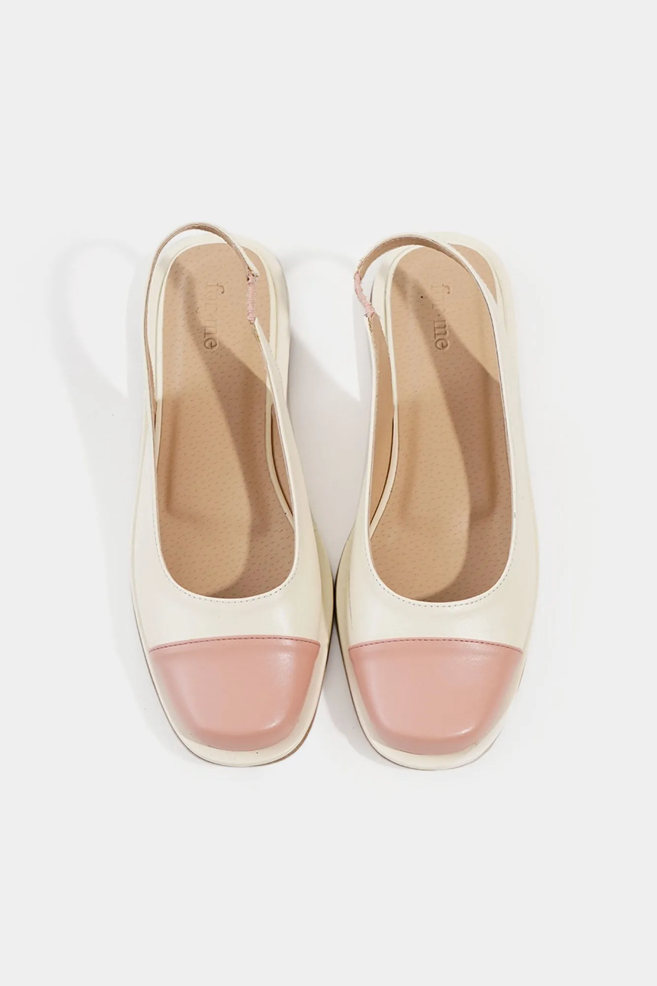 Two-toned Slingback Square Toe Sandals