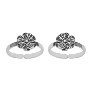 Unique Floral Oxidize Toe Ring For Women Adjustable Comfortable Toe Ring Gross Weight 3.60