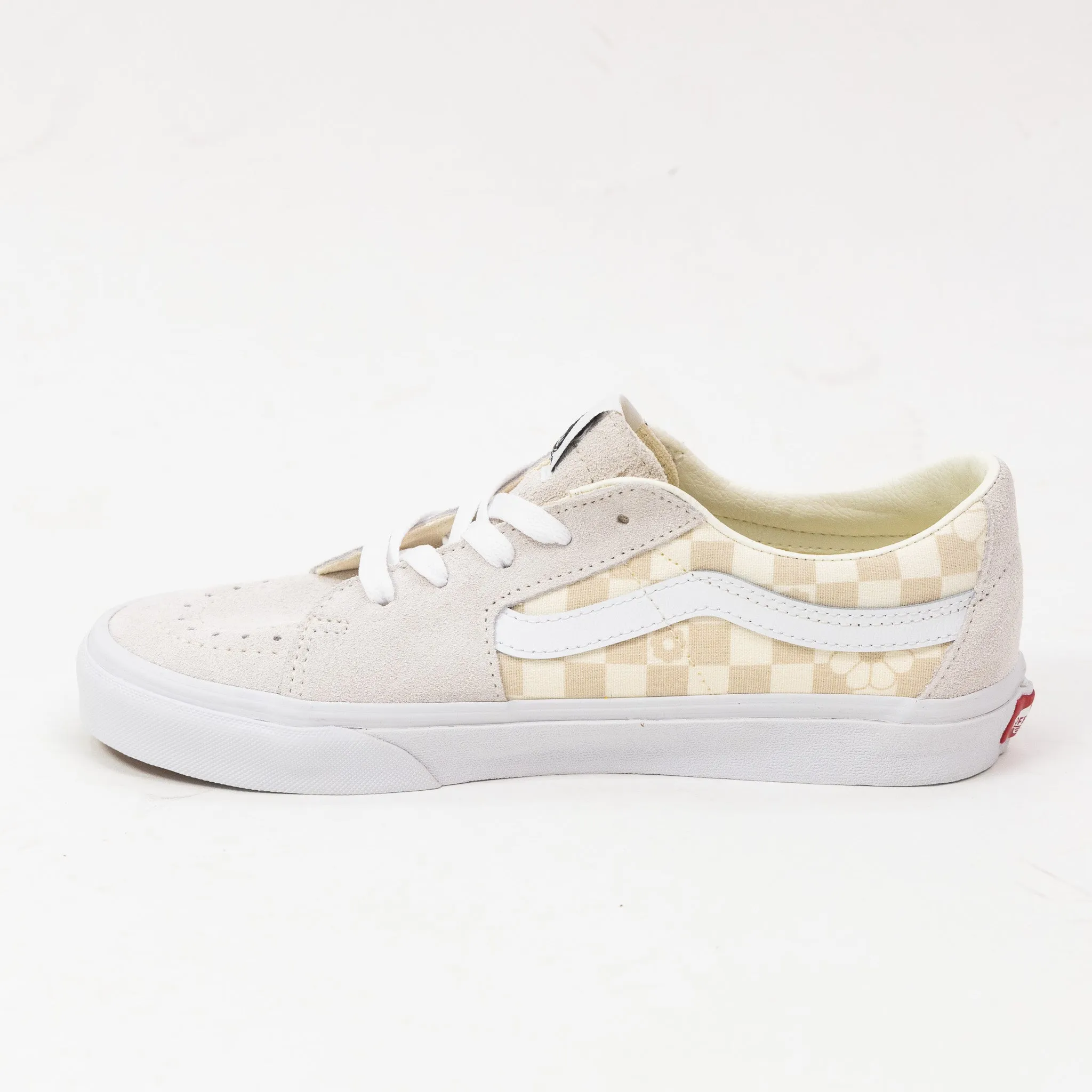 Vans Sk8-Low Floral Check Shoe - Marshmallow