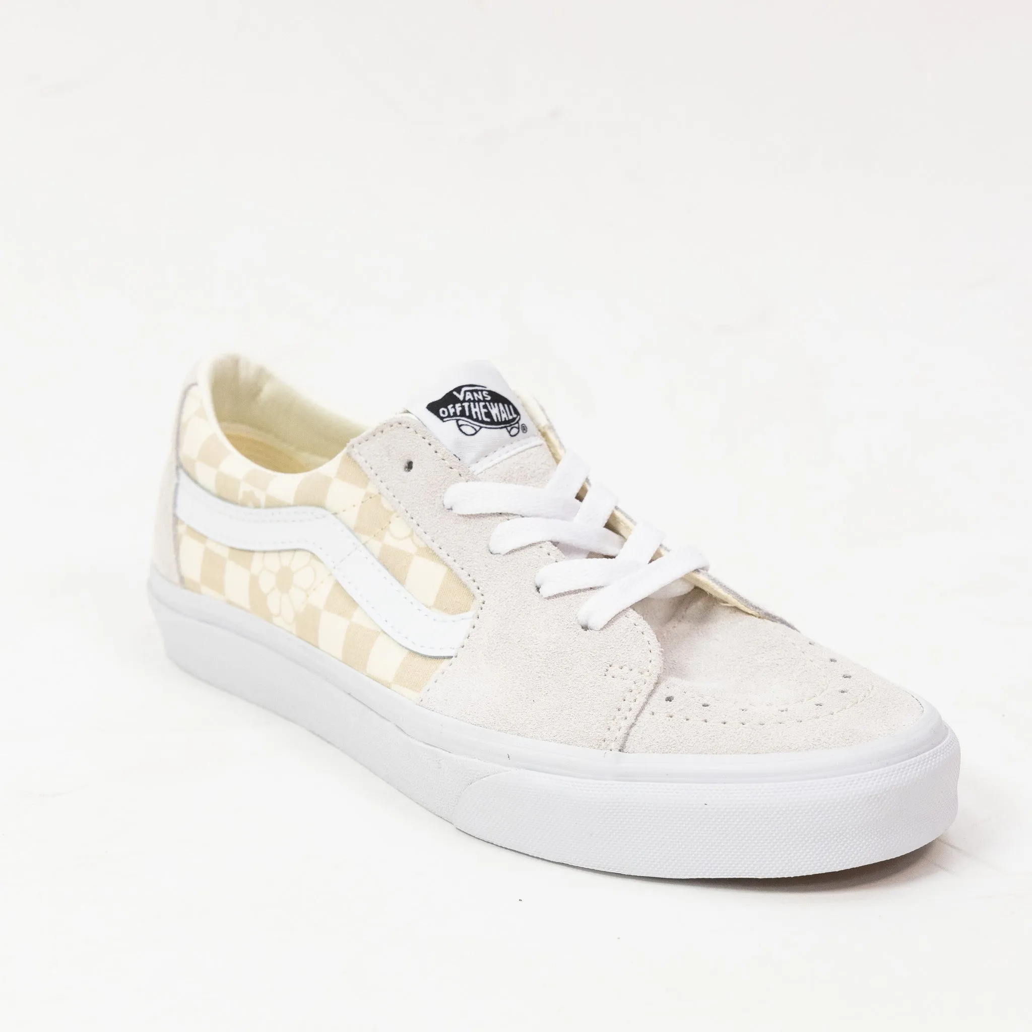 Vans Sk8-Low Floral Check Shoe - Marshmallow