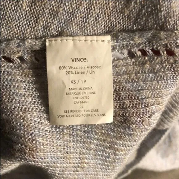 Vince XS Pastel Drop Shoulder Knit Circle Neck Top