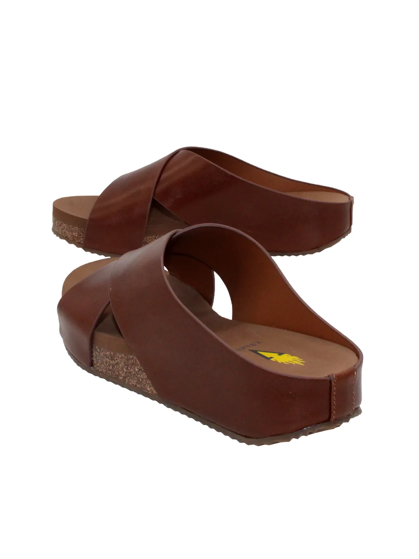 Volatile Ablette Brown Leather Slide