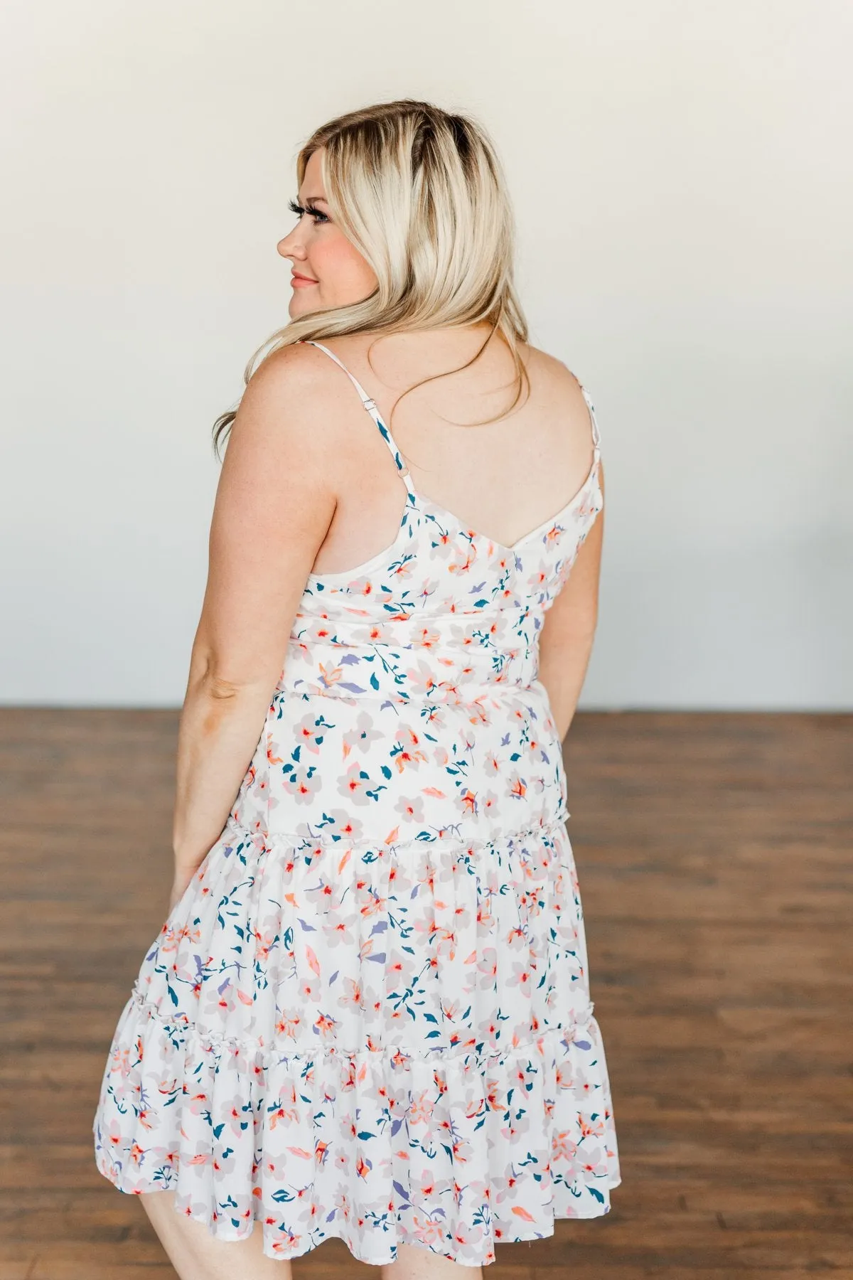 Whisk Me Away Sleeveless Floral Dress- Ivory