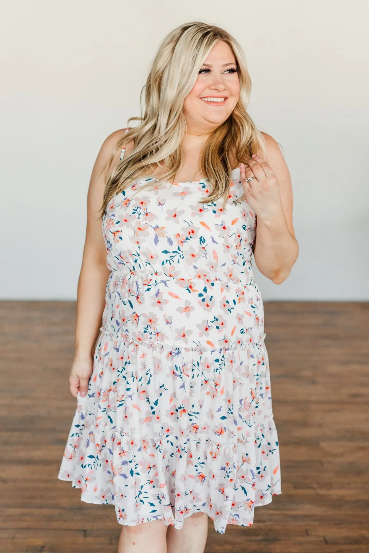 Whisk Me Away Sleeveless Floral Dress- Ivory