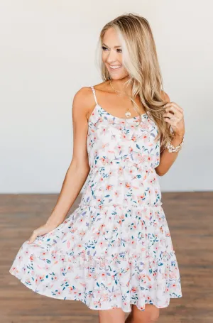 Whisk Me Away Sleeveless Floral Dress- Ivory