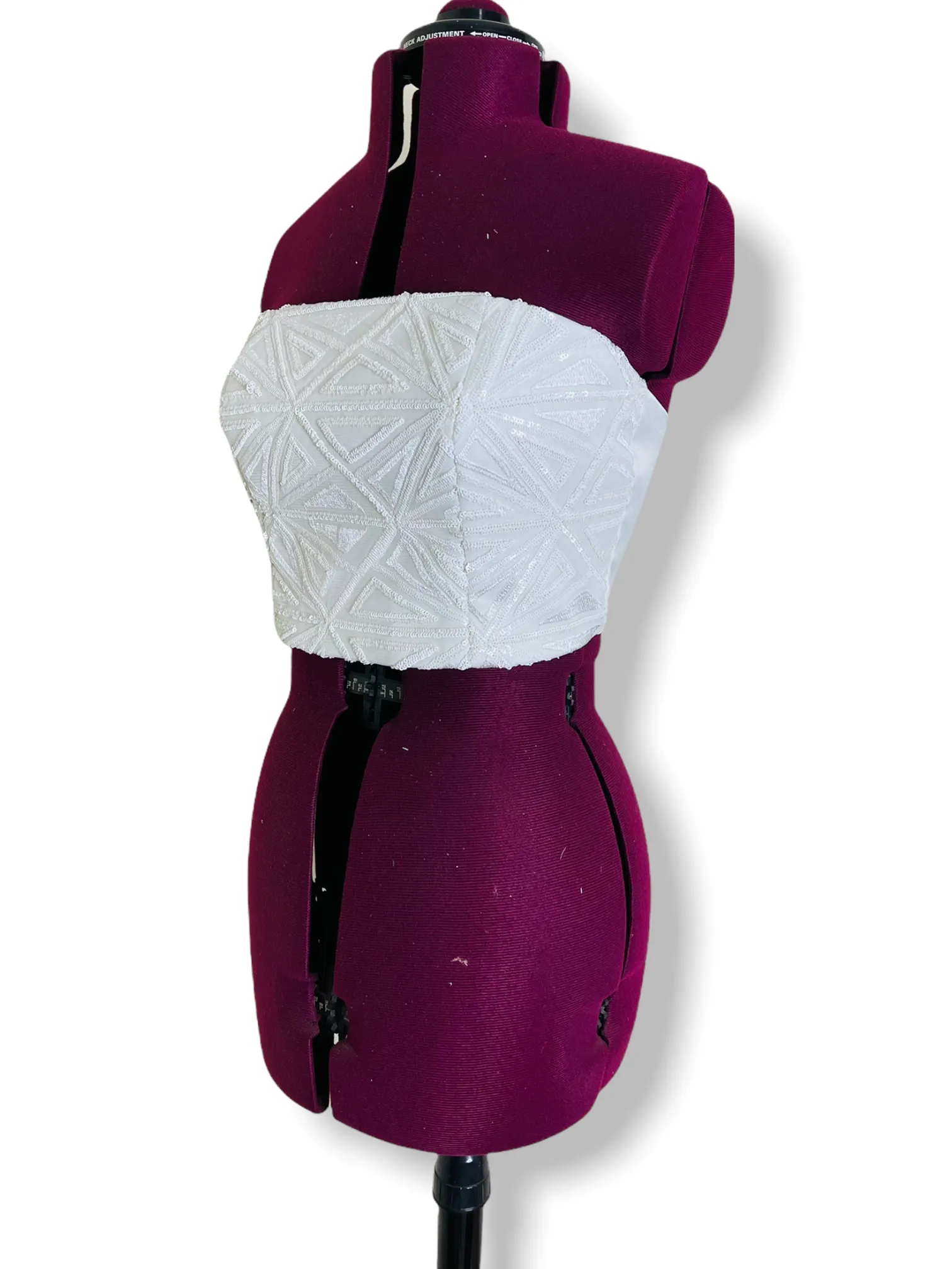 White sequin bustier