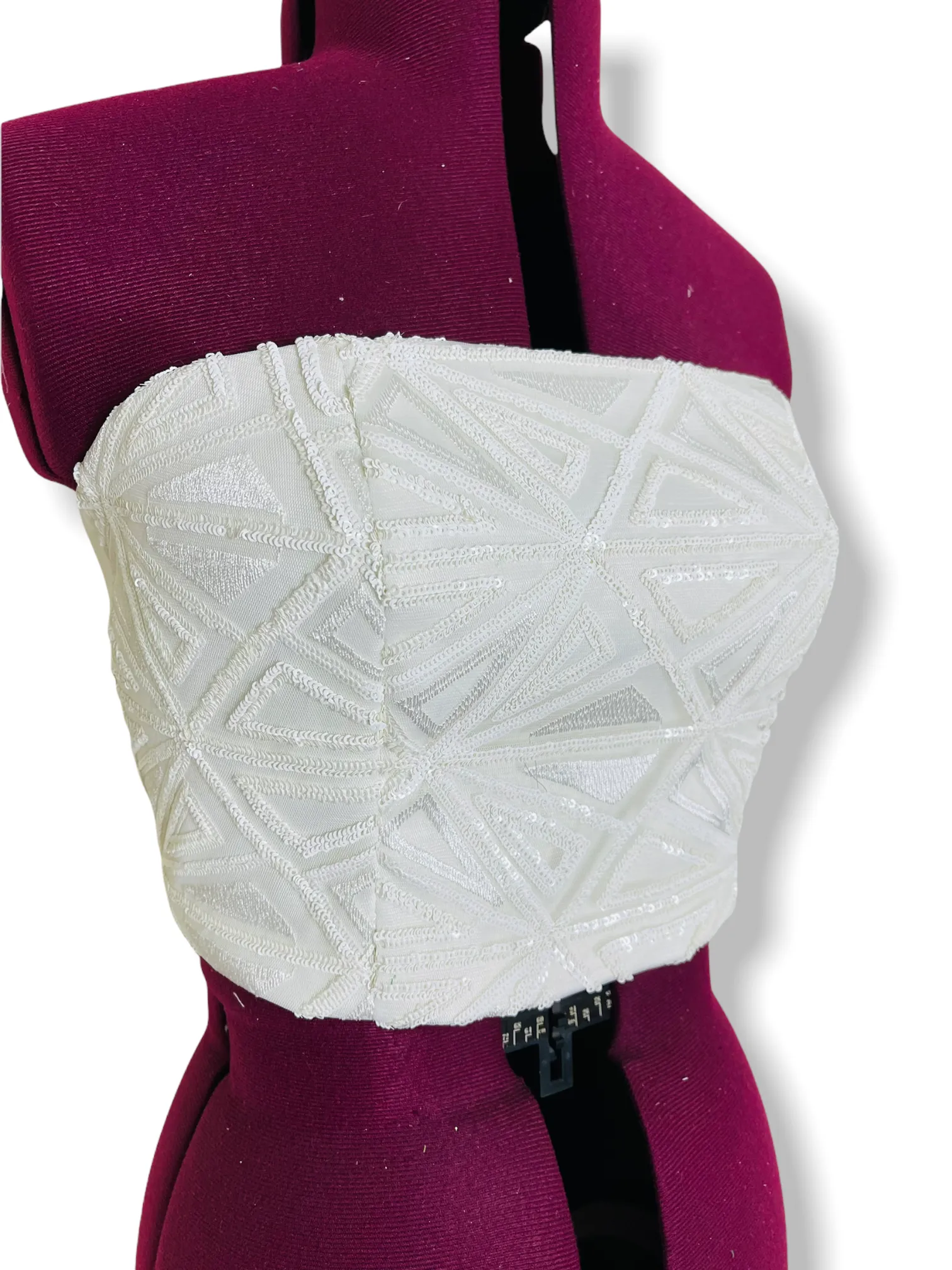 White sequin bustier