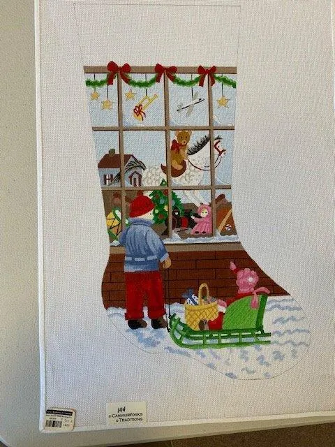 Winter Scene Xmas Stocking-Boy