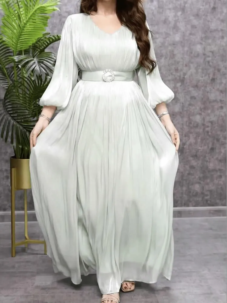 Women's Pleated Shining Waist Dress