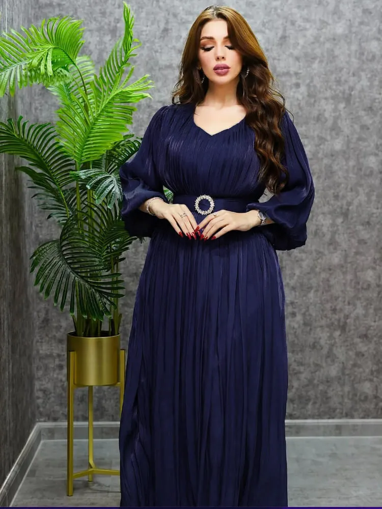 Women's Pleated Shining Waist Dress