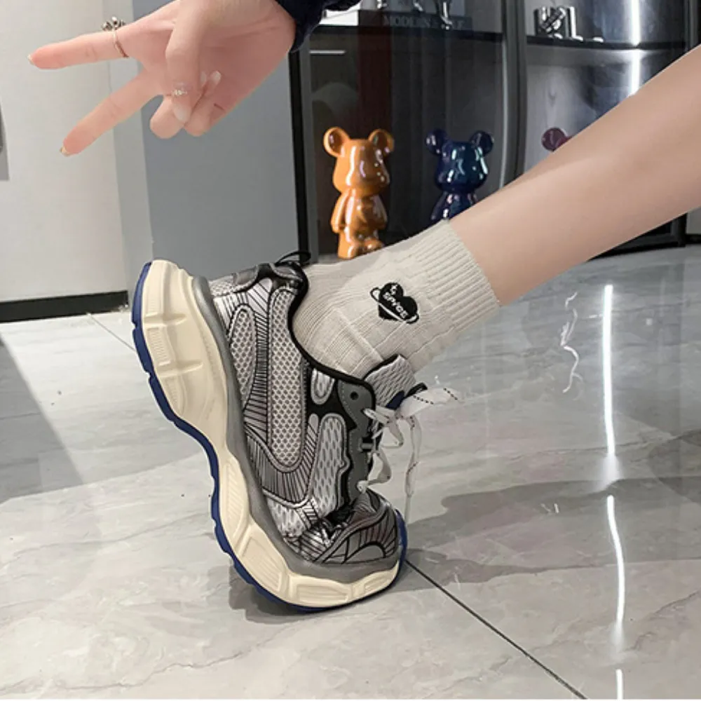 Women's Street Stitching Thick Sole Casual Shoes