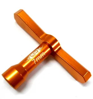 YT-0073OR 1/10 Scale Orange 7mm Wrench Wheel M4 4mm Nut Remover Alloy x 1